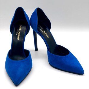 sz 39.5 NEW $750 SAINT LAURENT Vivid Blue PARIS 10